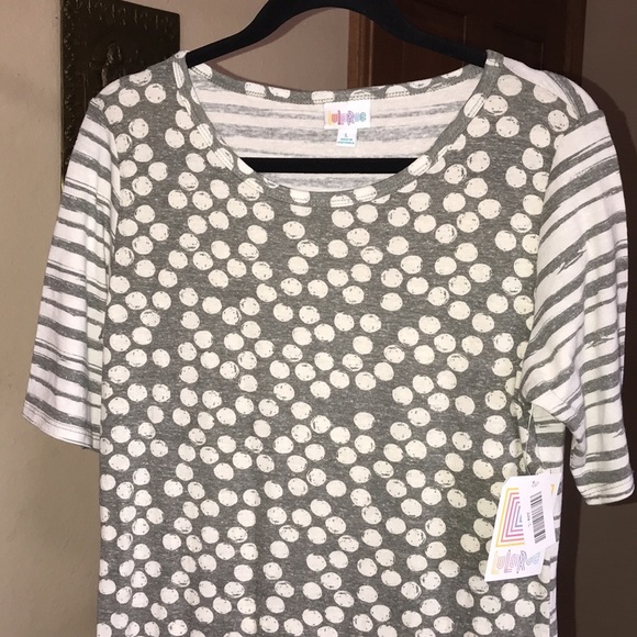 LuLa Roe Dress, Julia, Gray/White, Sz L, NWT! - Picture 2 of 12